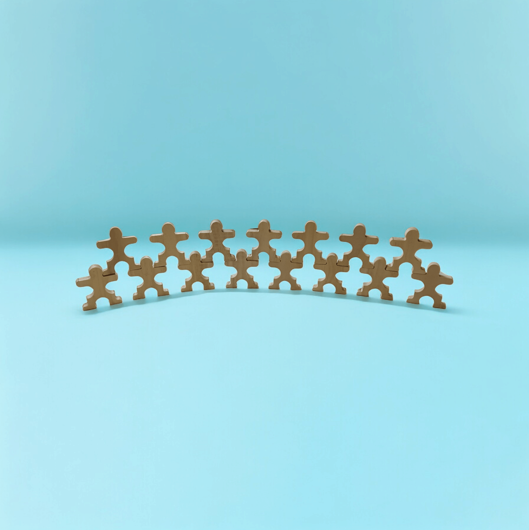 Set Of 15 Stacking Neem Wooden Acrobat Men For Toddlers – Wooden Toys on Brown Living™. SKU: STK_ACRO15. Img 3.