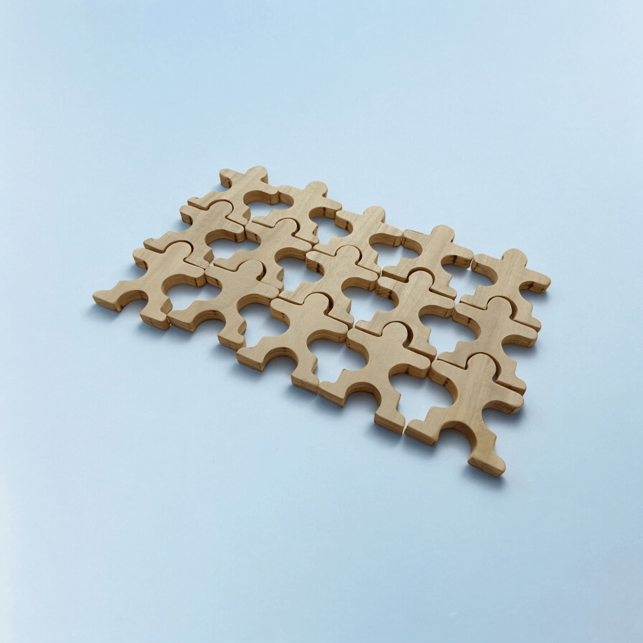 Set Of 15 Stacking Neem Wooden Acrobat Men For Toddlers – Wooden Toys on Brown Living™. SKU: STK_ACRO15. Img 6.