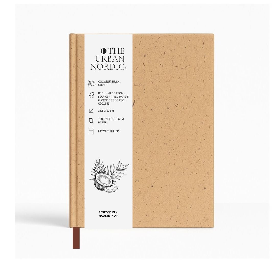 Set of 2 - Coconut Husk Cover A5 & A6 Journal Pack - The Urban Nordic – Notebooks & Notepads by The Urban Nordic available on Brown Living™. . SKU: BRCTSETA5HCA6SBRDFSC - 1. Img 3.