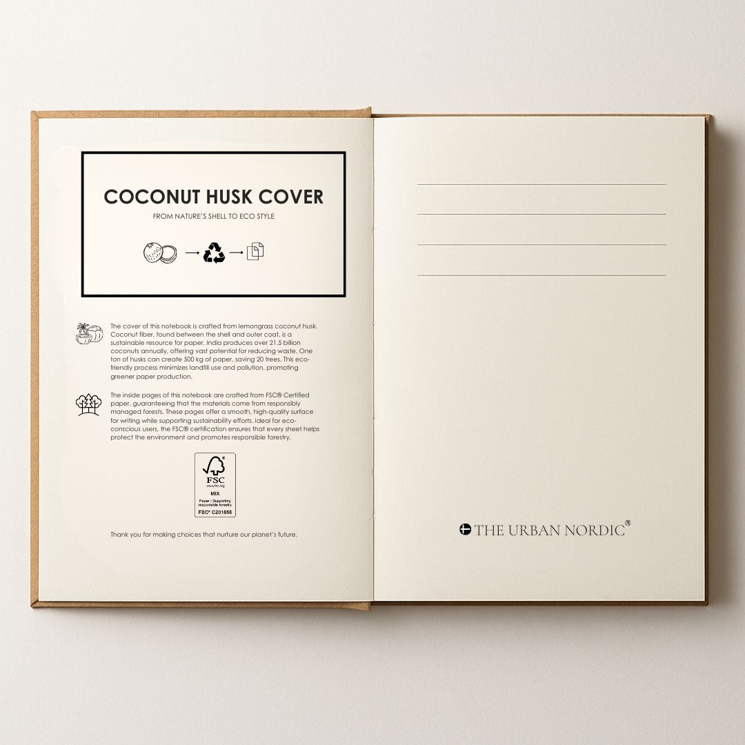 Set of 2 - Coconut Husk Cover A5 & A6 Journal Pack - The Urban Nordic – Notebooks & Notepads by The Urban Nordic available on Brown Living™. . SKU: BRCTSETA5HCA6SBRDFSC - 1. Img 2.