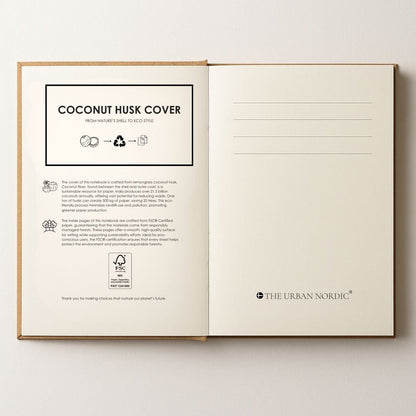 Set of 2 - Coconut Husk Cover A5 & A6 Journal Pack - The Urban Nordic – Notebooks & Notepads by The Urban Nordic available on Brown Living™. . SKU: BRCTSETA5HCA6SBRDFSC - 1. Img 2.