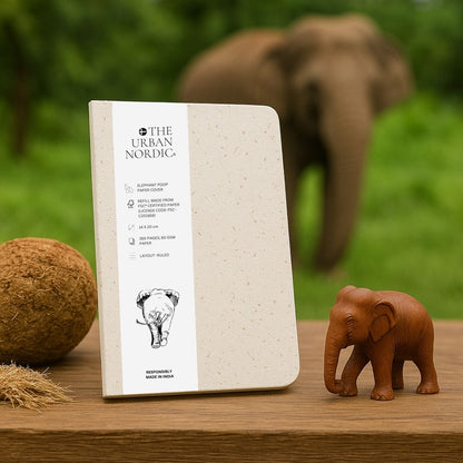Set of 2 - Elephant Poop Paper Cover A5 & A6 Notebook with FSC Paper – Notebooks & Notepads by The Urban Nordic available on Brown Living™. . SKU: BREPSETA5PBA6SBRDFSC - 1 - . Img 3.