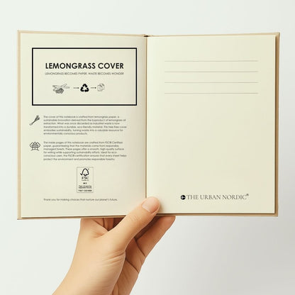 Set of 2 - Lemongrass Cover A5 & A6 Diary Pack with FSC Certified Paper – Notebooks & Notepads by The Urban Nordic available on Brown Living™. . SKU: NTLGSETA5HCA6SBRDFSC - 1 - . Img 4.