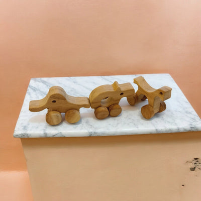 Set Of 3 Jungle Animal Neem Wooden Wheel Toys For Toddlers – Toy Trains & Vehicles on Brown Living™. SKU: W_HRS-ELP-HPO. Img 9.