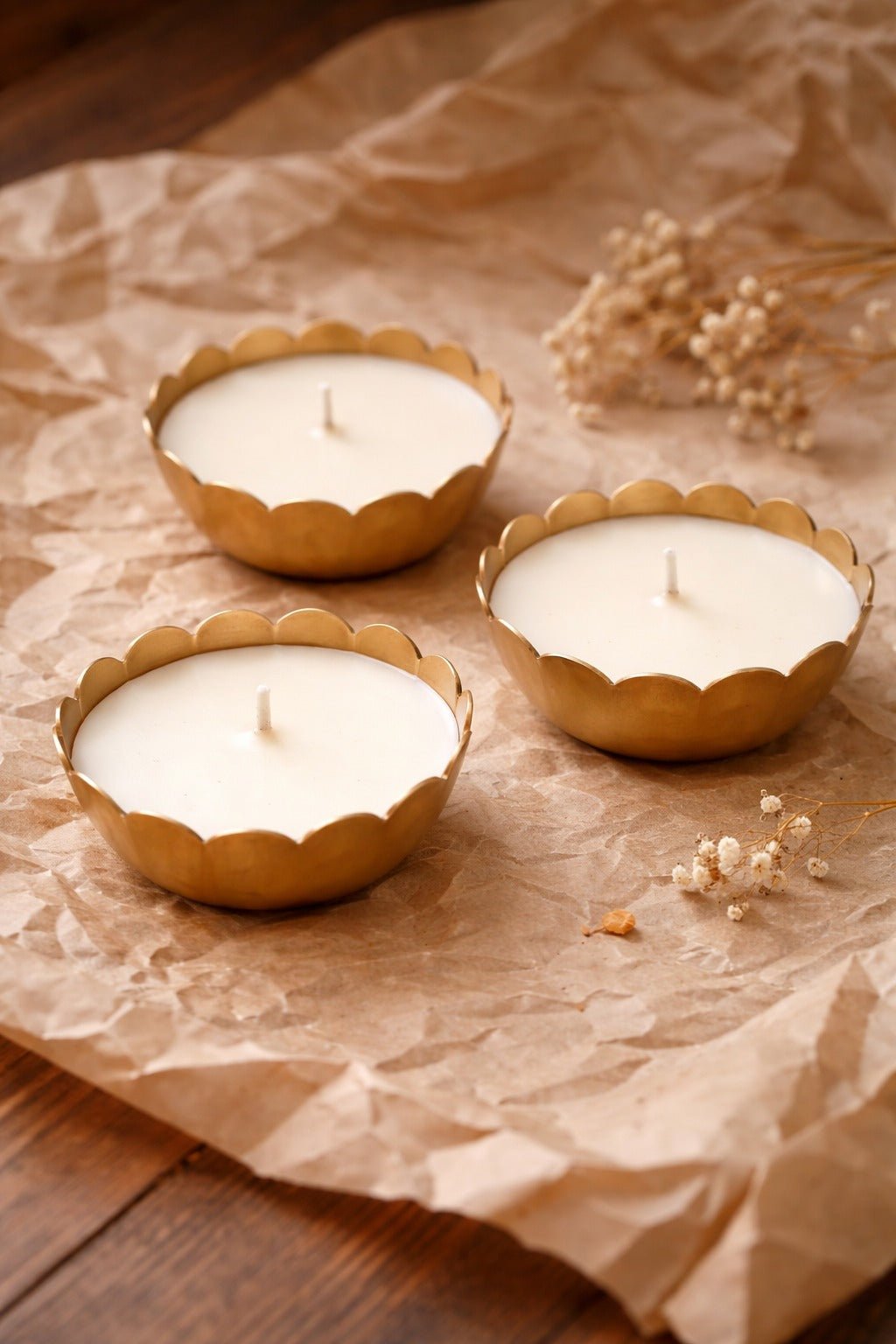 Set Of 3 Metallic Bowl Scented Candles | Home Fragrance – Candles & Fragrances on Brown Living™. SKU: SN2578. Img 1.