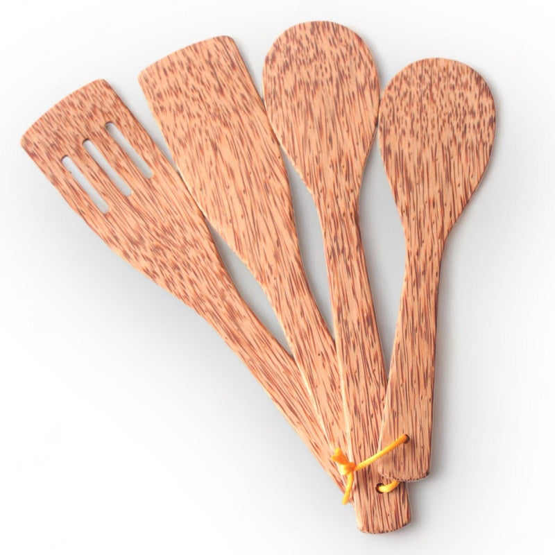 Set of 4 Durable Coconut Wood Utensils | Verified Sustainable by Brown Living™