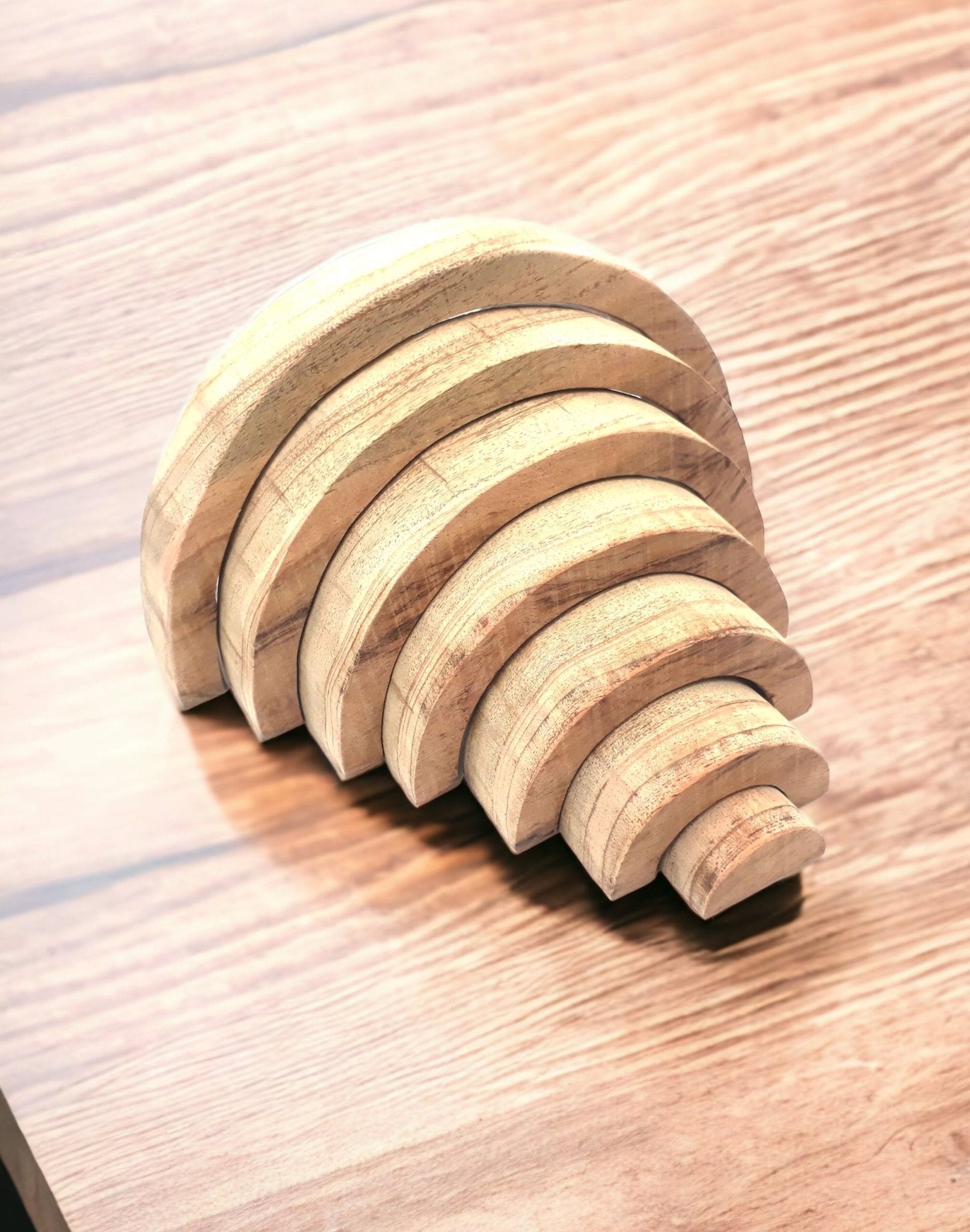 Set Of 7 Bows Neem Wooden Stacking Rainbow For Creative Minds – Wooden Toys on Brown Living™. SKU: STK_RNBW. Img 2.