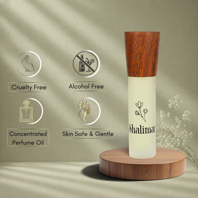 Shalimar | Soft Floral Alcohol-Free Attar | 10mL Roll-On – Perfume on Brown Living™. SKU: Zikrr_Shalimar. Img 6.