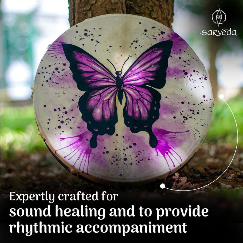 Shamanic Drums Butterfly - 30 cms | Verified Sustainable by Brown Living™