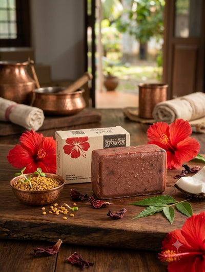 Shampoo Bar, Hibiscus and Fenugreek, Pack of 2 & 3 (Hot Process ) – Hair Shampoo Bar on Brown Living™. SKU: hibiscus2. Img 5.