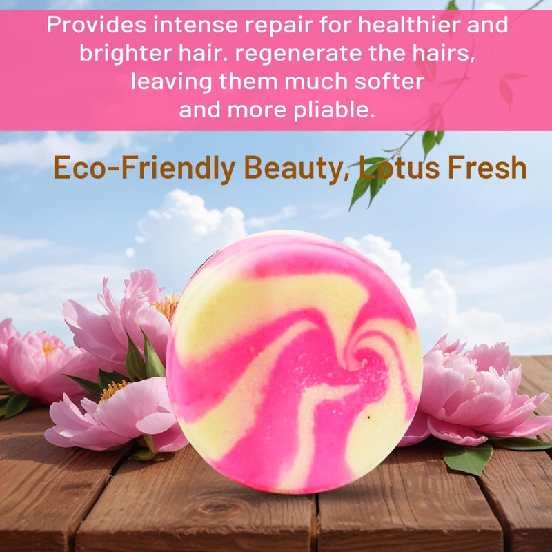 Shampoo Bar – Pink Lotus | For Long Healthy Hair | Verified Sustainable by Brown Living™