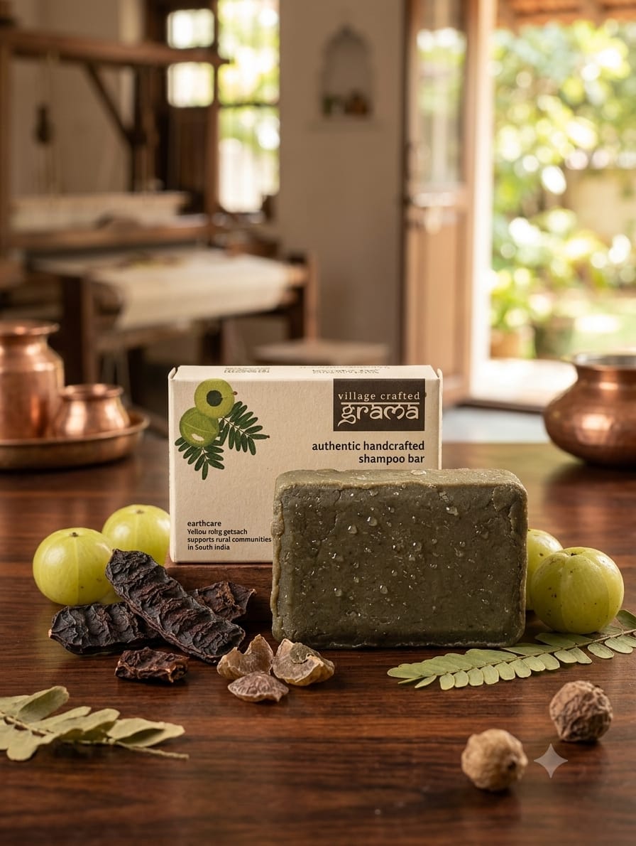 Shampoo Bar - Shikkaki and Amla, Pack of 2 & 3 (Hot Process) – Hair Shampoo Bar on Brown Living™. SKU: shikakaiamla2. Img 6.