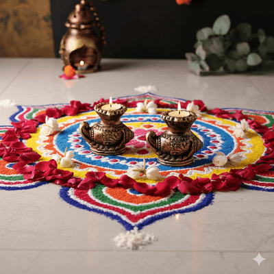 Shankh Diya Set Of 2 - Diwali Decoration & Festival Lighting – Home Decor on Brown Living™. SKU: D66. Img 1.