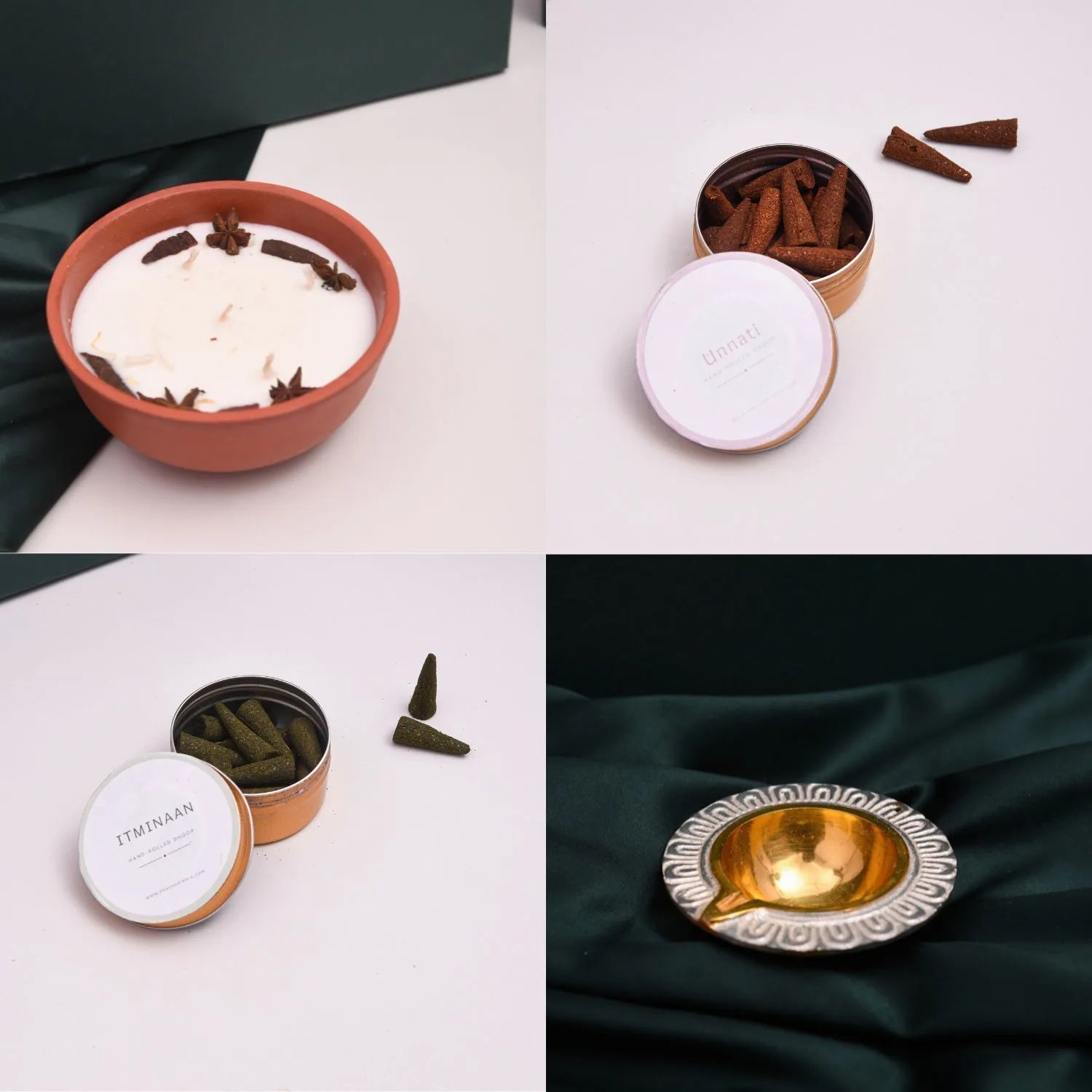 Shanti Glow – Sustainable Luxury Gift Set for Festivals & Celebrations – Gift Box on Brown Living™. SKU: PRA25GH018B. Img 3.