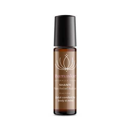 Shanti Pain Relief Roll On | Ayurvedic Muscle & Joint Relief Oil |10ml – Body Oil on Brown Living™. SKU: SHA-WEL-1-NAM. Img 3.