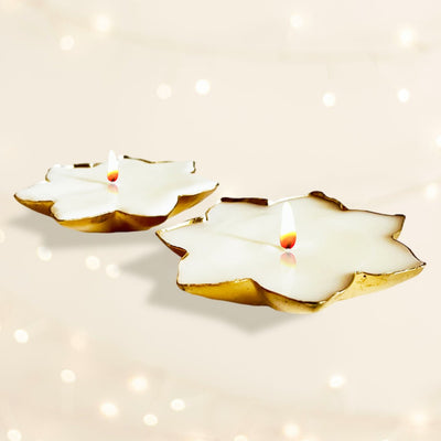 Shanvi | Laxmi Lotus Urli 100% Coconut Wax Candles | Set of 2 – Candles & Fragrances on Brown Living™. SKU: FC01. Img 5.