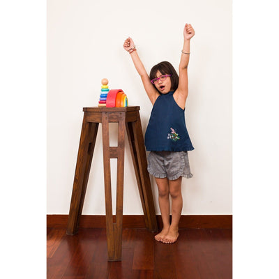 Shark Grey Shorts | Cotton Shark Grey Shorts for Girls – Kids Daywear Sets on Brown Living™. SKU: MCBL50. Img 3.