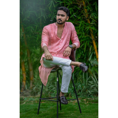 Shay Kurta for Men | Satin Ethnic Kurta | Minimal Everyday Wear – Mens Ethnic Sets on Brown Living™. SKU: TMS0170-XS. Img 3.