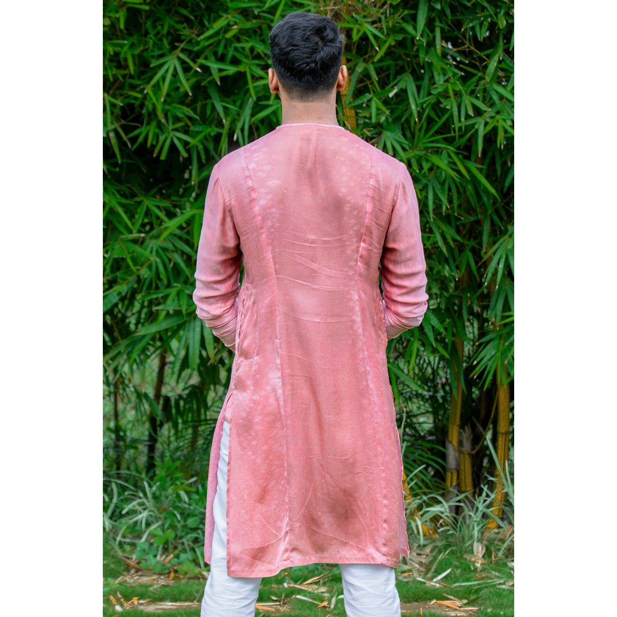 Shay Kurta for Men | Satin Ethnic Kurta | Minimal Everyday Wear – Mens Ethnic Sets on Brown Living™. SKU: TMS0170-XS. Img 4.