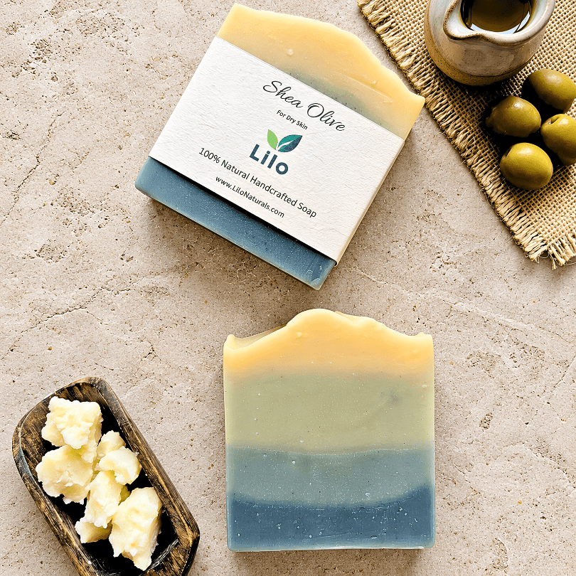 Shea Olive Bar Soap with Organic Shea Butter for Nourished Skin – Body Soap on Brown Living™. SKU: S10008. Img 1.