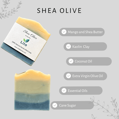 Shea Olive Bar Soap with Organic Shea Butter for Nourished Skin – Body Soap on Brown Living™. SKU: S10008. Img 2.