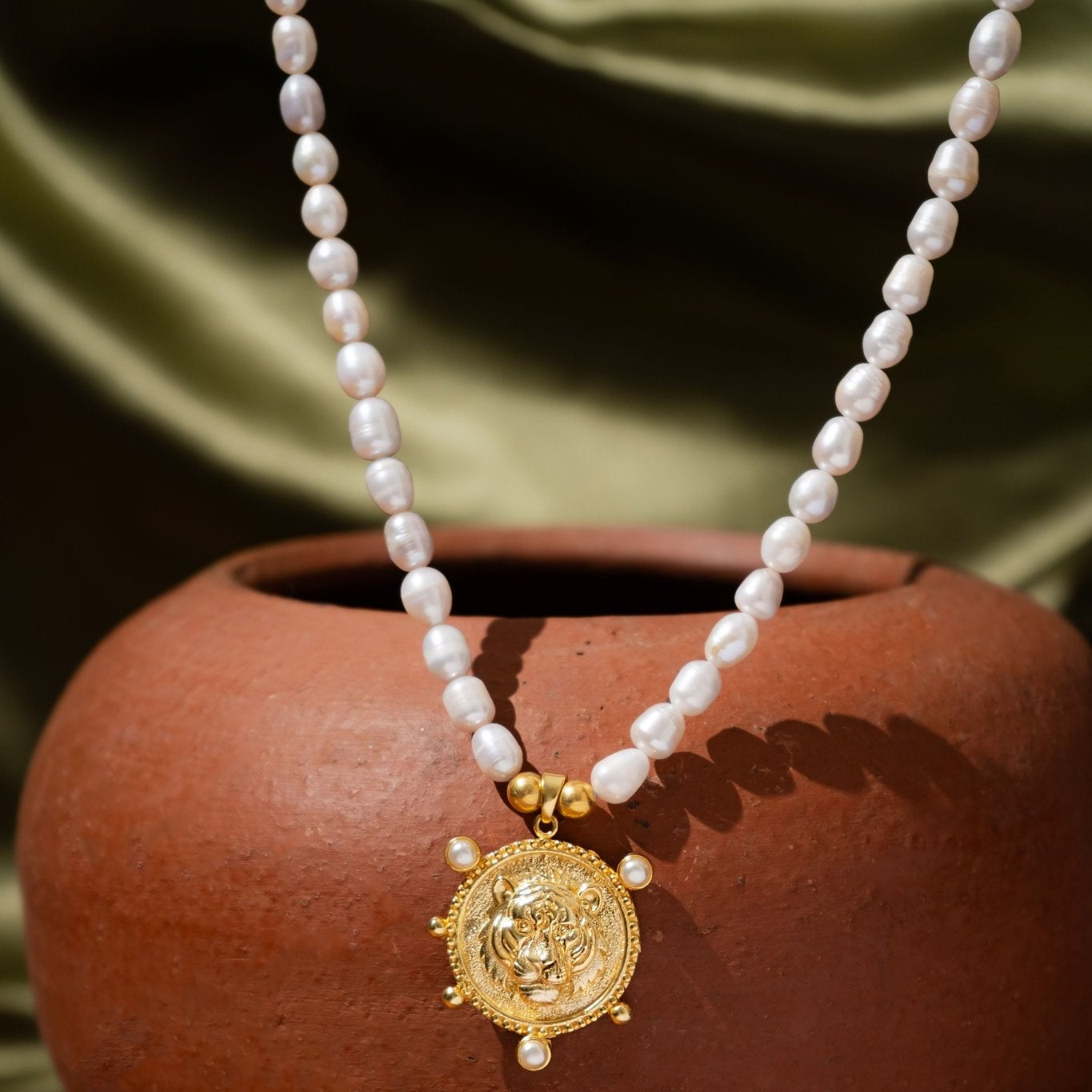 Shera Necklace | Recycled Brass Necklace with 22K Antique Gold Plating – Womens Necklaces on Brown Living™. SKU: NSSN01. Img 1.