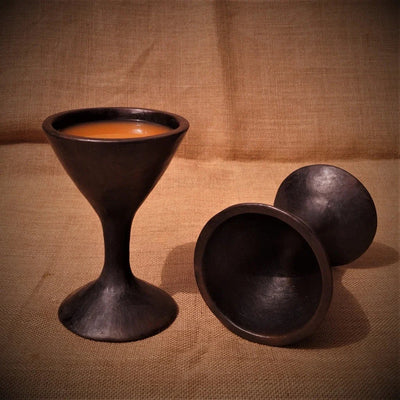 Sherry - Longpi Black Pottery Wine Glass – Bar Glassware by Terracotta by Sachii available on Brown Living™. . SKU: SACHII002. Img 3.