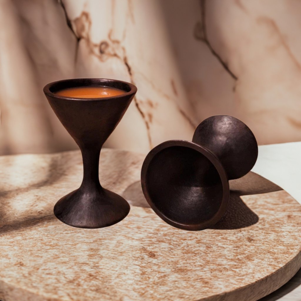 Sherry - Longpi Black Pottery Wine Glass | Verified Sustainable by Brown Living™