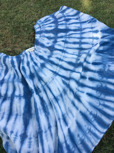 Shibori Art Modal Satin Flared Top for Women – Womens Top on Brown Living™. SKU: fst7. Img 2.