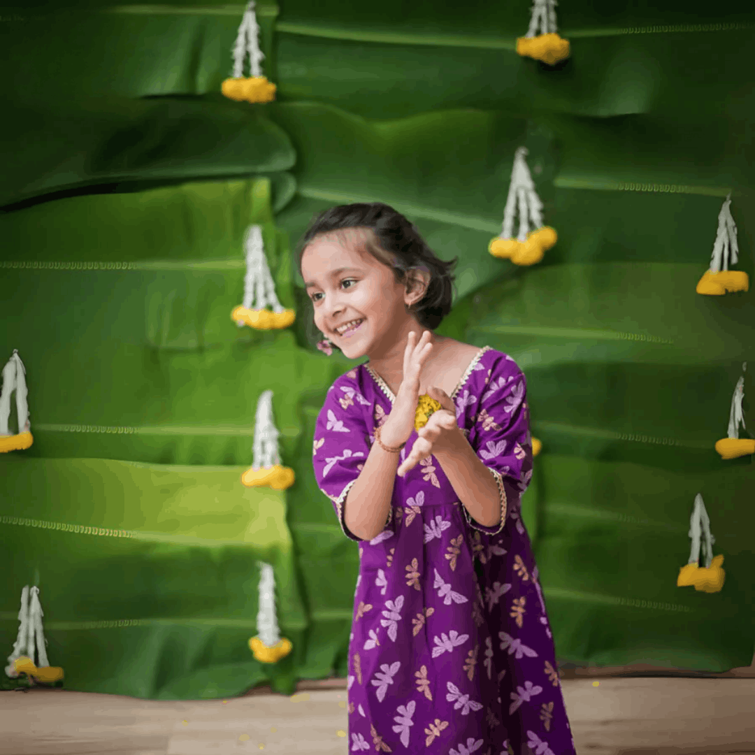 Shimmering Butterfly - Girls Ethnic Wear – Kids Ethnic Sets on Brown Living™. SKU: MITHEW-075-P-1. Img 3.