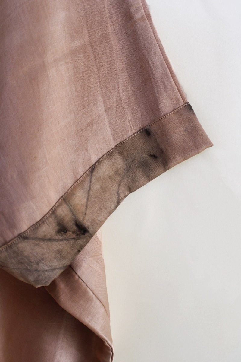 Shonima Handwoven Mashru Kimono Tunic - Mauve, Black | Verified Sustainable by Brown Living™