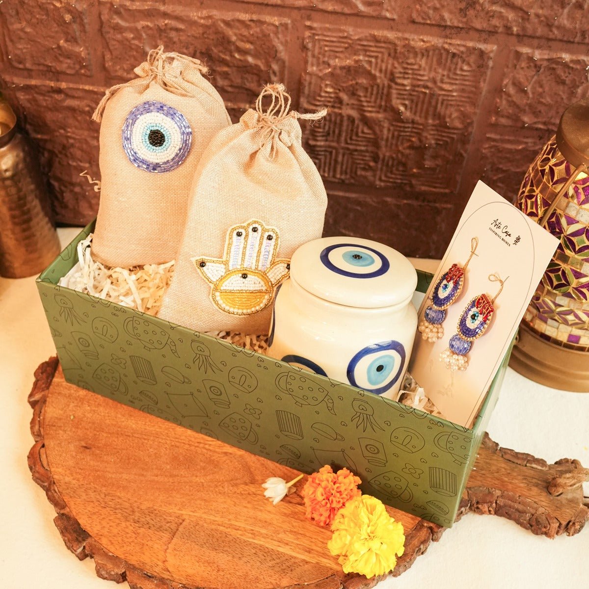 Shubh Nazar Box – Diwali Evil Eye Protection Gift – Gift Hampers on Brown Living™. SKU: GB - 418. Img 1.