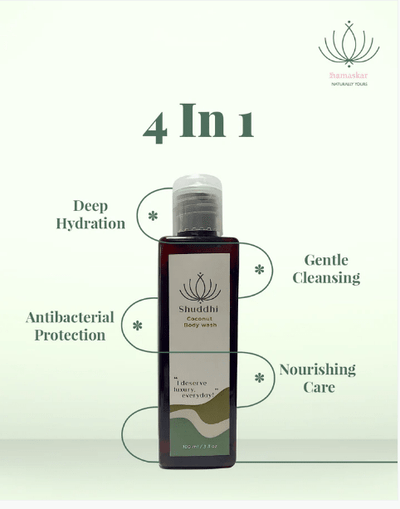 Shuddhi - Coconut Body wash – Body Wash on Brown Living™. SKU: SHU-BW-48-NAM. Img 5.