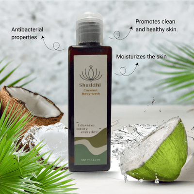 Shuddhi - Coconut Body wash – Body Wash on Brown Living™. SKU: SHU-BW-48-NAM. Img 4.