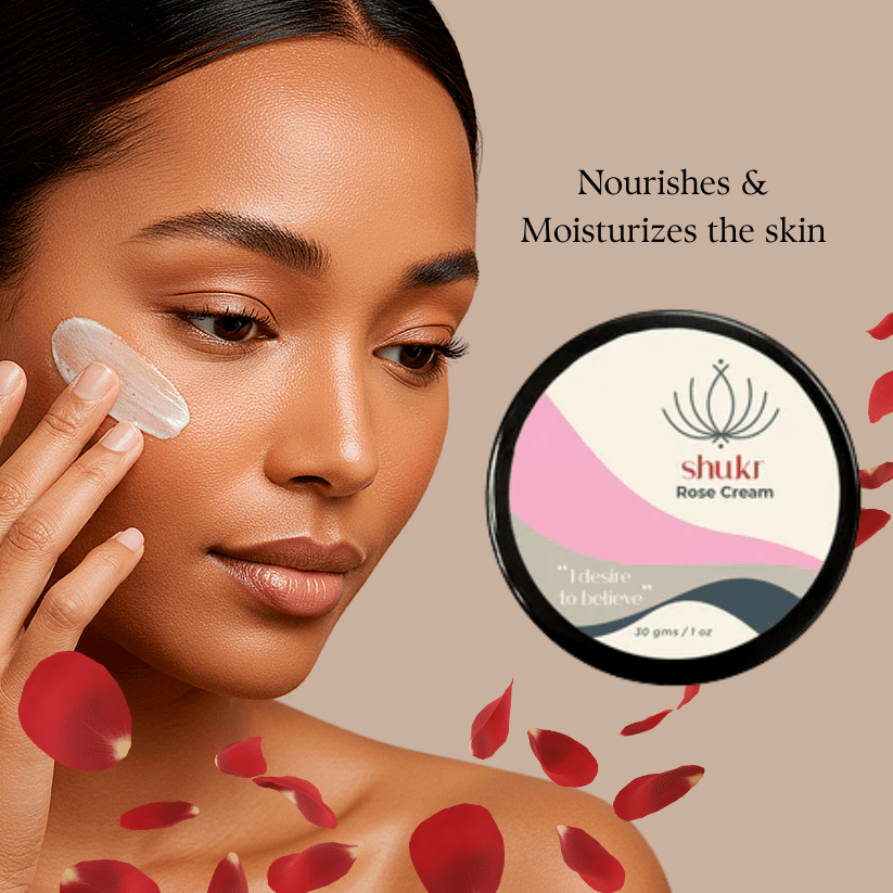 Shukr | Rose Cream - 30g – Face Cream on Brown Living™. SKU: ROS-SKI-050-NL. Img 4.