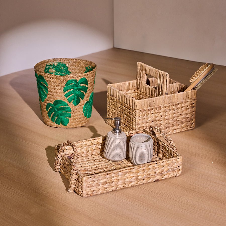 Siana Leaf Green Basket – Handmade, Eco - Friendly Storage Basket – Home Decor on Brown Living™. SKU: SianaGreenLeafBasketLarge. Img 1.