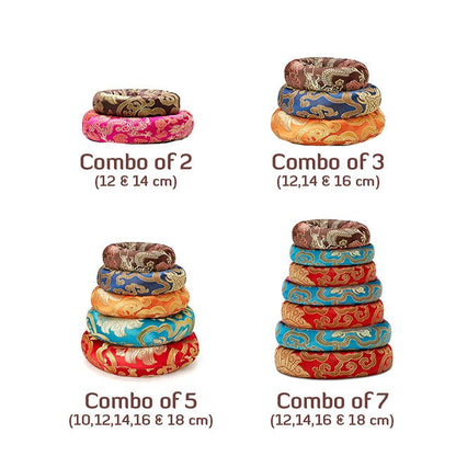 Silk Ring Cushions for Singing Bowl - Green 18cms | Verified Sustainable by Brown Living™