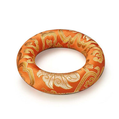 Silk Ring Cushions for Singing Bowl - Orange - 16cms | Verified Sustainable by Brown Living™