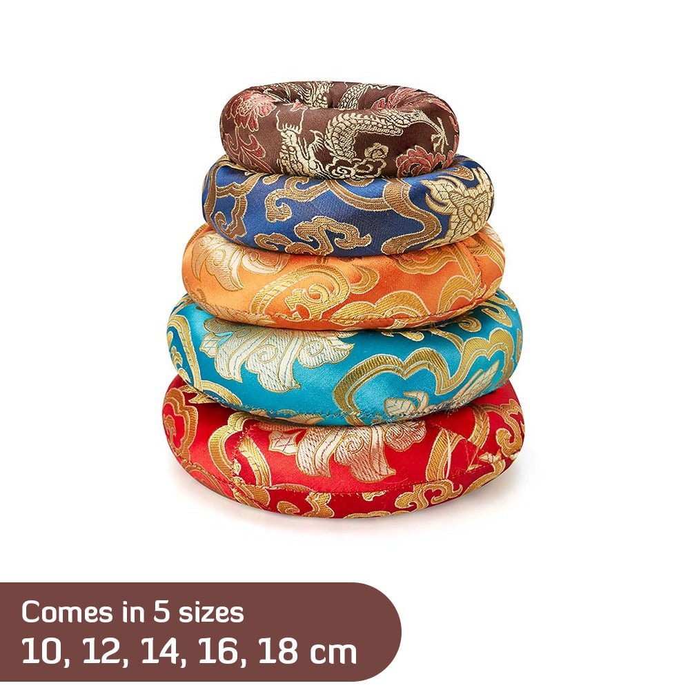 Silk Ring Cushions for Singing Bowl - Sky Blue - 10cms | Verified Sustainable by Brown Living™