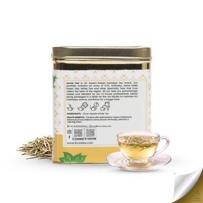 Silver Needle White Tea – Hand-Plucked, Rich in Antioxidants – 50g – Tea on Brown Living™. SKU: WTTin50New. Img 3.
