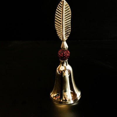Silver Plated Rudra Bell – Sacred Pooja Ghanti for Diwali – Pooja Needs on Brown Living™. SKU: GB - 412. Img 5.