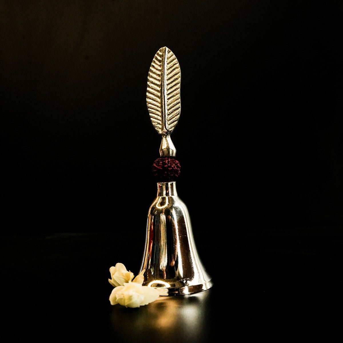 Silver Plated Rudra Bell – Sacred Pooja Ghanti for Diwali – Pooja Needs on Brown Living™. SKU: GB - 412. Img 4.