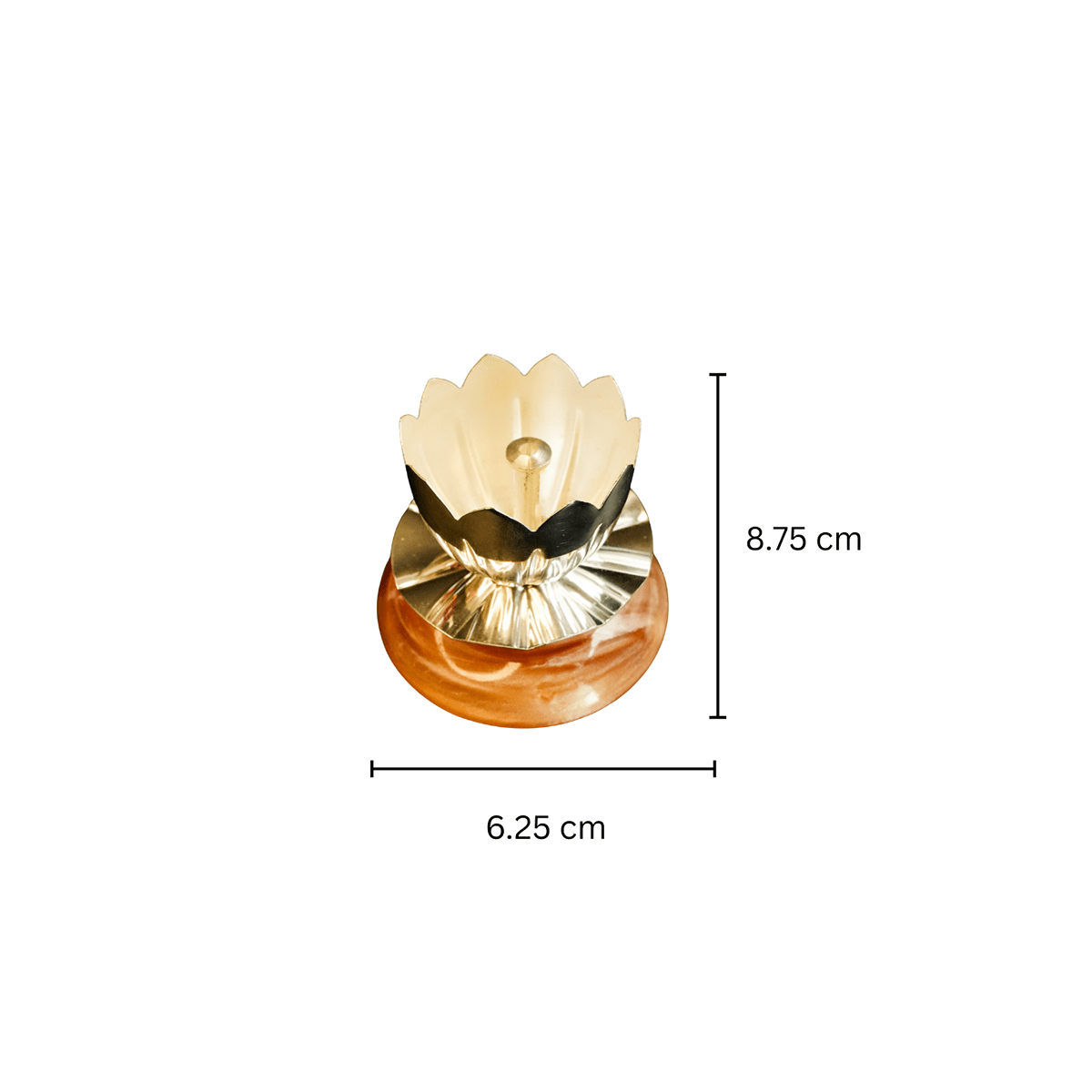 Silver Plated Shanti Deep – Traditional Diwali Oil Lamp – Pooja Needs on Brown Living™. SKU: GB - 430. Img 3.
