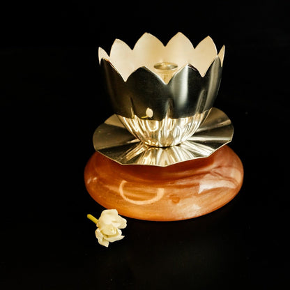 Silver Plated Shanti Deep – Traditional Diwali Oil Lamp – Pooja Needs on Brown Living™. SKU: GB - 430. Img 9.