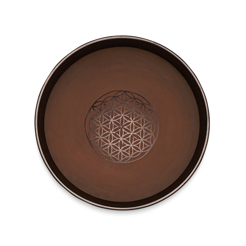 Singing Bowls - Rustic - Flower of Life - Brown - 8inches | Verified Sustainable by Brown Living™