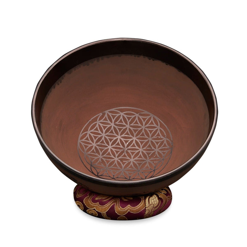 Singing Bowls - Rustic - Flower of Life - Brown - 8inches | Verified Sustainable by Brown Living™