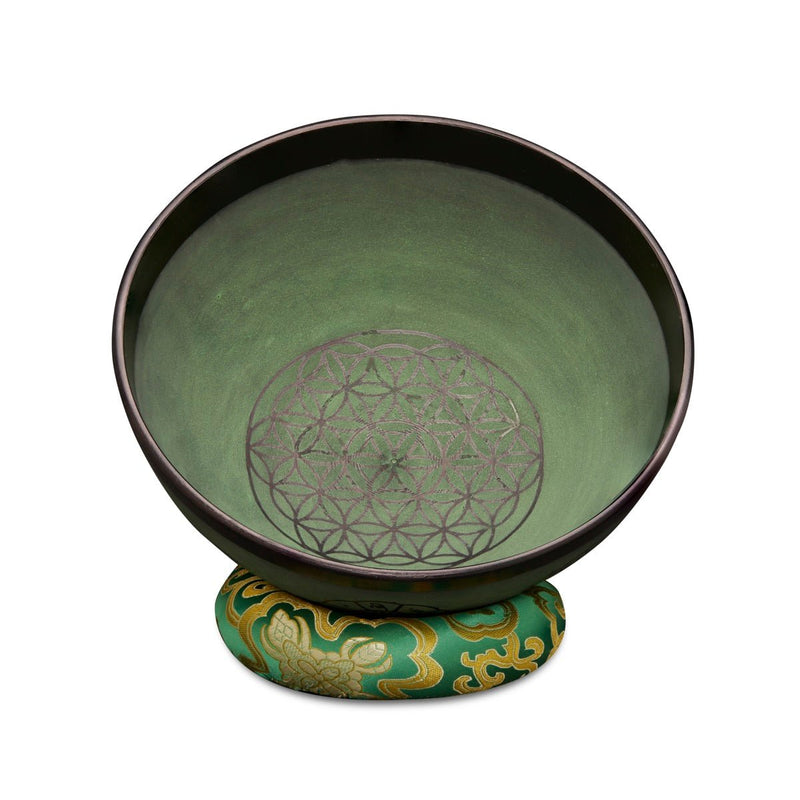 Singing Bowls - Rustic - Flower of Life - Green - 105inches | Verified Sustainable by Brown Living™