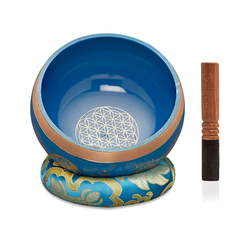 Singing Bowls Sacred Symbol Bowls - Sacred Symbol Blue - 35 inches | Verified Sustainable by Brown Living™