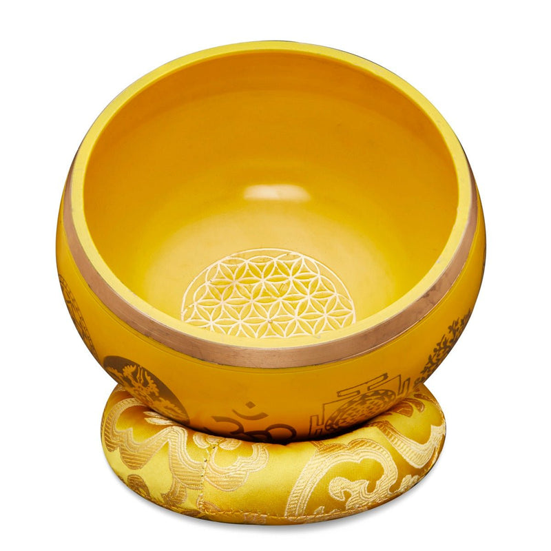 Singing Bowls Sacred Symbol Bowls |Sacred Symbol Yellow - 35 inches | Verified Sustainable by Brown Living™