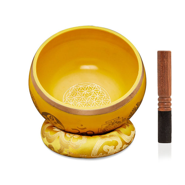 Singing Bowls Sacred Symbol Bowls |Sacred Symbol Yellow - 35 inches | Verified Sustainable by Brown Living™